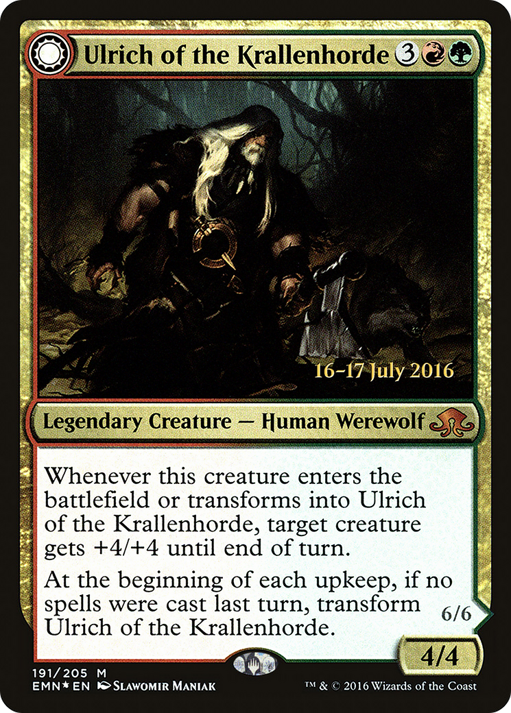 Ulrich of the Krallenhorde (PRE-191) - Eldritch Moon Promos: (Double Faced Transform) Foil