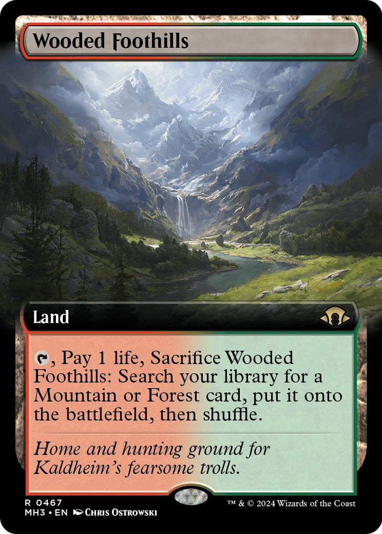 Wooded Foothills (Extended Art) (MH3-467) - Modern Horizons 3: (Extended Art) Foil