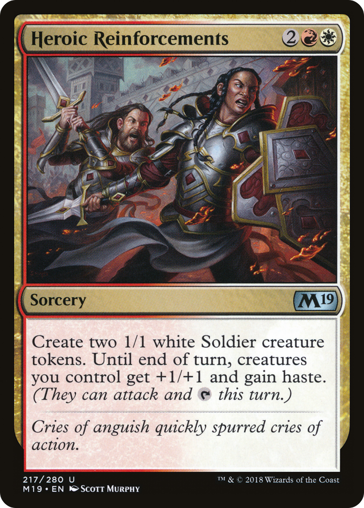 Heroic Reinforcements (M19-217) - Core Set 2019 Foil