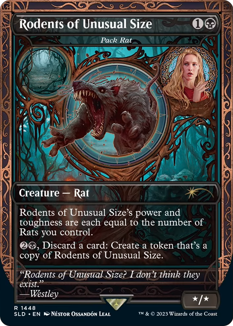 Rodents of Unusual Size - Pack Rat (SLD-1448) - Secret Lair Drop / Rodents of Unusual Size (Borderless) Foil