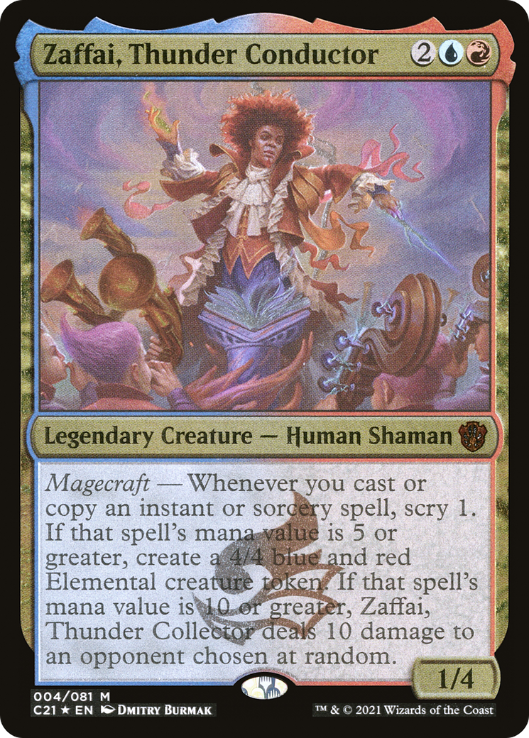 Zaffai, Thunder Conductor (Display Commander) - Thick Stock (C21-004) - Commander 2021 Display Commanders Foil