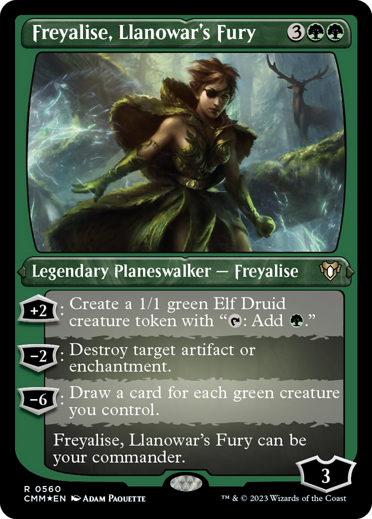 Freyalise, Llanowar's Fury (Foil Etched) (CMM-560) - Commander Masters Foil