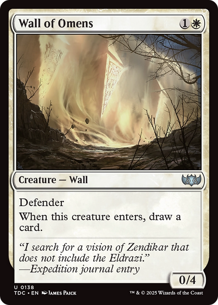 Wall of Omens (TDC-138) - Commander: Tarkir: Dragonstorm