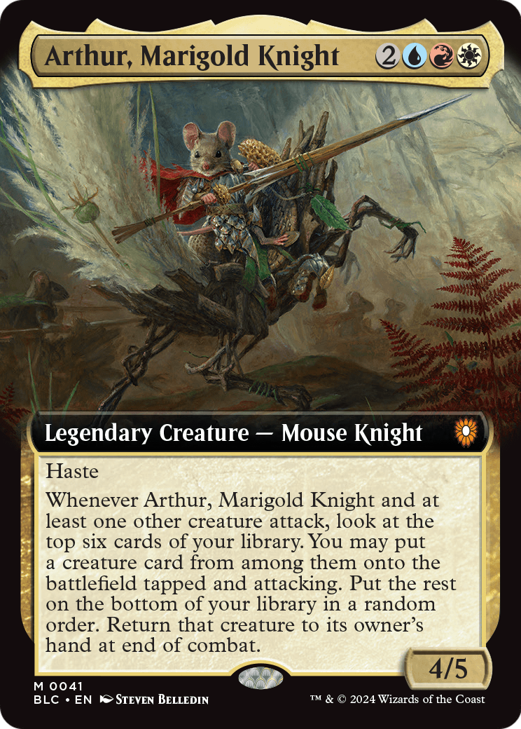 Arthur, Marigold Knight (Extended Art) (BLC-041) - Bloomburrow Commander: (Extended Art)
