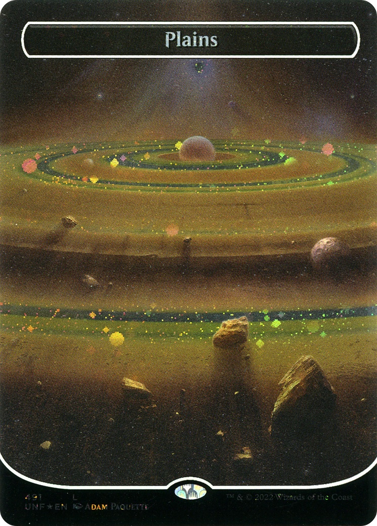 Plains (491) (Borderless) (Galaxy Foil) (UNF-491) - Unfinity Foil