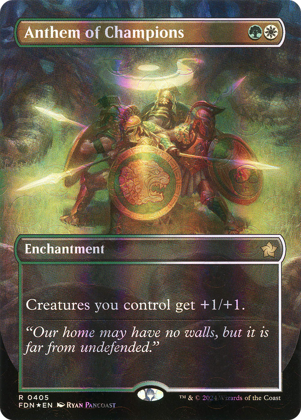 Anthem of Champions (Borderless) (Mana Foil) (FDN-405) - Foundations: (enchantment) Foil