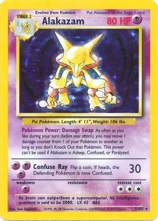 Alakazam 001 - Holofoil Base Set - Holo Rare