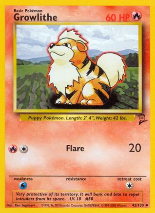 Growlithe 042 Base Set 2 - Uncommon