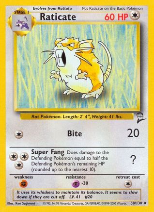 Raticate 058 Base Set 2 - Uncommon