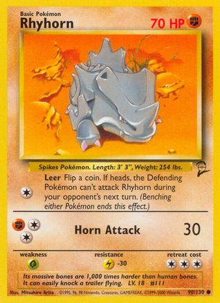 Rhyhorn 090 Base Set 2 - Common