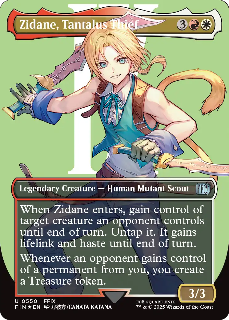 Zidane, Tantalus Thief (Borderless) (Surge Foil) (FIN-550) - FINAL FANTASY Foil