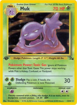 Muk (13) (13) 013 - 1st Edition Holofoil Fossil - Holo Rare