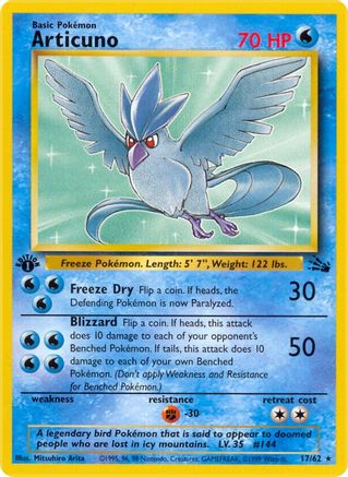 Articuno (17) (17) 017 - 1st Edition Fossil - Rare