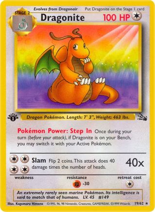 Dragonite (19) (19) 019 - 1st Edition Fossil - Rare