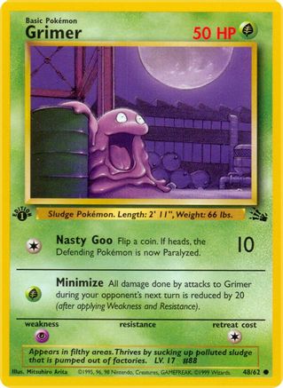 Grimer 048 - 1st Edition Fossil - Common