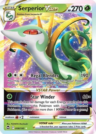 Serperior VSTAR 008 - Holofoil SWSH12 Silver Tempest - Ultra Rare