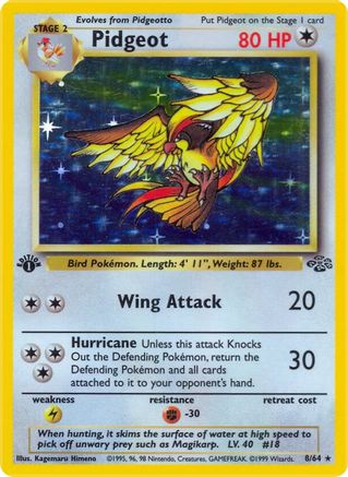 Pidgeot (8) (8) 008 - 1st Edition Holofoil Jungle - Holo Rare