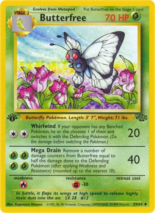 Butterfree 033 - 1st Edition Jungle - Uncommon