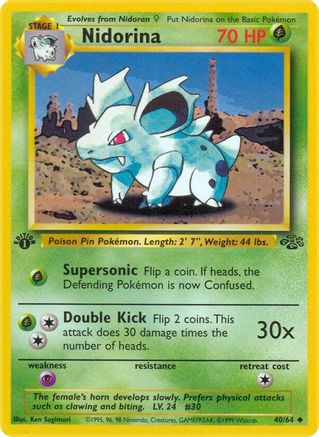 Nidorina 040 - 1st Edition Jungle - Uncommon