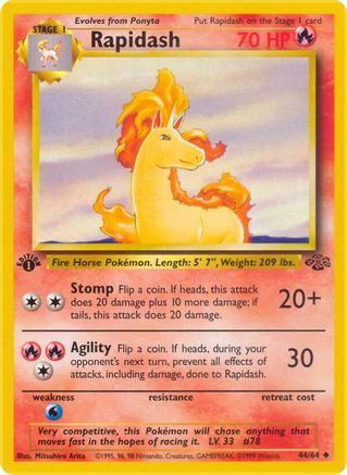 Rapidash 044 - 1st Edition Jungle - Uncommon