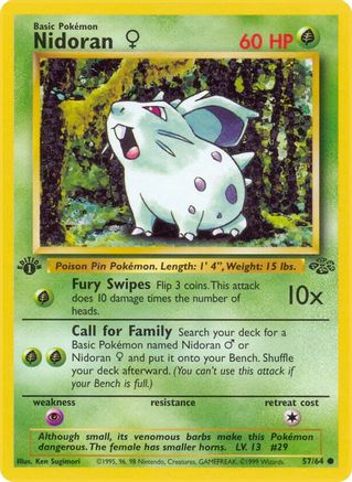 Nidoran F 057 - 1st Edition Jungle - Common