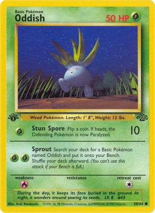 Oddish 058 - 1st Edition Jungle - Common