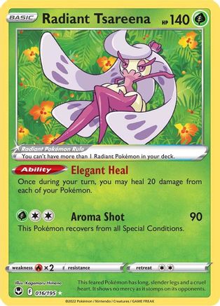 Radiant Tsareena 016 - Holofoil SWSH12 Silver Tempest - Radiant Rare
