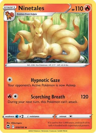 Ninetales 018 - Reverse Holofoil SWSH12 Silver Tempest - Uncommon