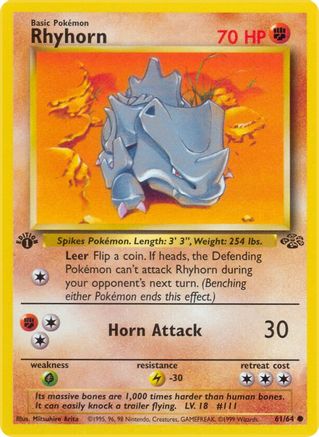Rhyhorn 061 - 1st Edition Jungle - Common