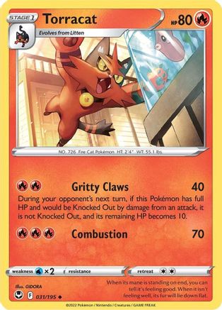 Torracat 031 - Reverse Holofoil SWSH12 Silver Tempest - Uncommon