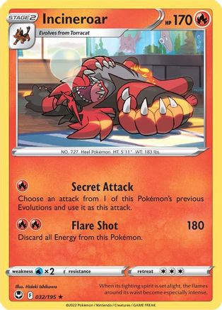Incineroar 032 SWSH12 Silver Tempest - Rare