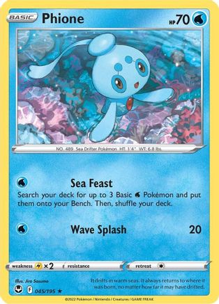 Phione 045 - Reverse Holofoil SWSH12 Silver Tempest - Rare