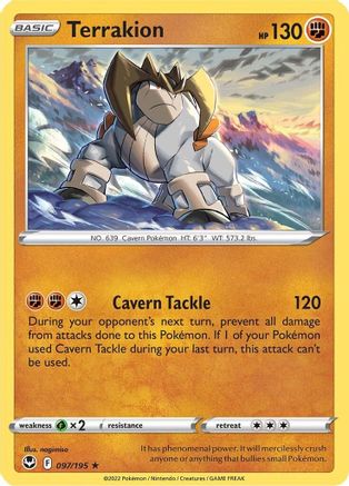 Terrakion 097 - Holofoil SWSH12 Silver Tempest - Holo Rare