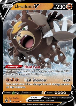 Ursaluna V 102 - Holofoil SWSH12 Silver Tempest - Ultra Rare