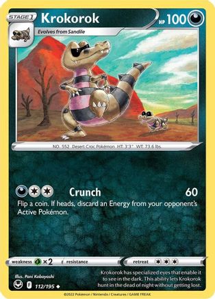 Krokorok 112 - Reverse Holofoil SWSH12 Silver Tempest - Uncommon
