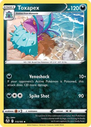 Toxapex 115 SWSH12 Silver Tempest - Uncommon