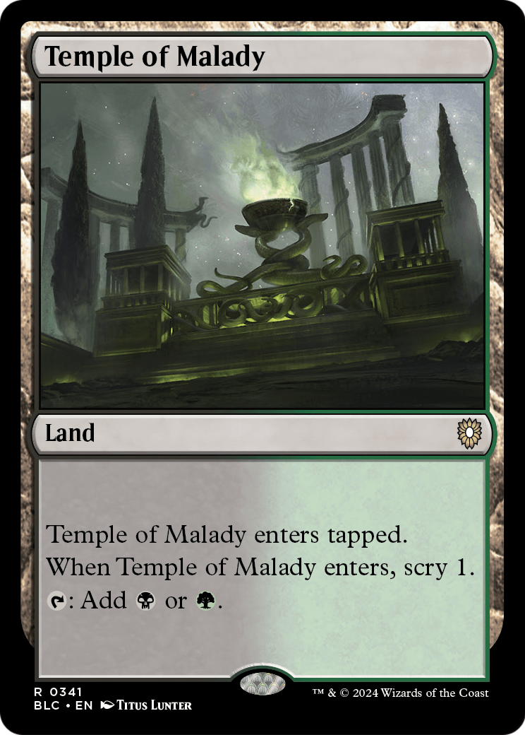 Temple of Malady (BLC-341) - Bloomburrow Commander