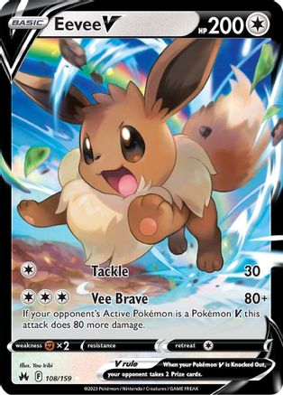 Eevee V 108 - Holofoil SWSH Crown Zenith - Ultra Rare