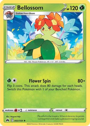 Bellossom 003 - Reverse Holofoil SWSH Crown Zenith - Rare