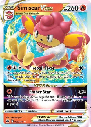 Simisear VSTAR 023 - Holofoil SWSH Crown Zenith - Ultra Rare