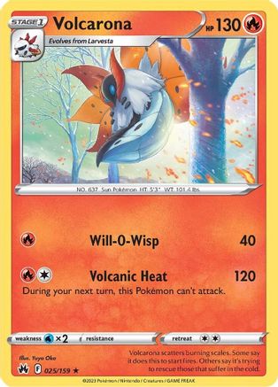 Volcarona 025 - Reverse Holofoil SWSH Crown Zenith - Rare