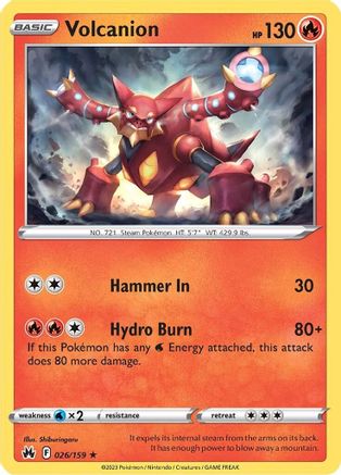 Volcanion 026 - Reverse Holofoil SWSH Crown Zenith - Holo Rare