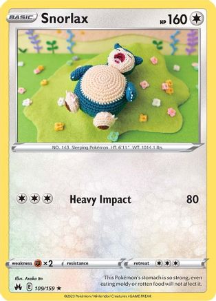 Snorlax 109 - Reverse Holofoil SWSH Crown Zenith - Rare