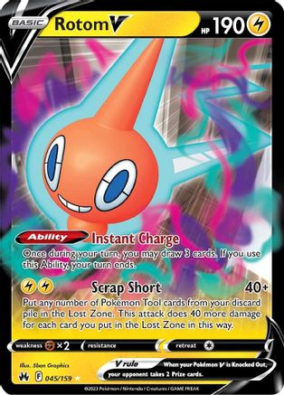 Rotom V 045 - Holofoil SWSH Crown Zenith - Ultra Rare