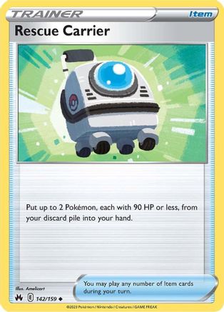 Rescue Carrier 142 - Reverse Holofoil SWSH Crown Zenith - Uncommon