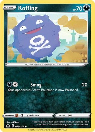 Koffing 075 - Reverse Holofoil SWSH Crown Zenith - Common