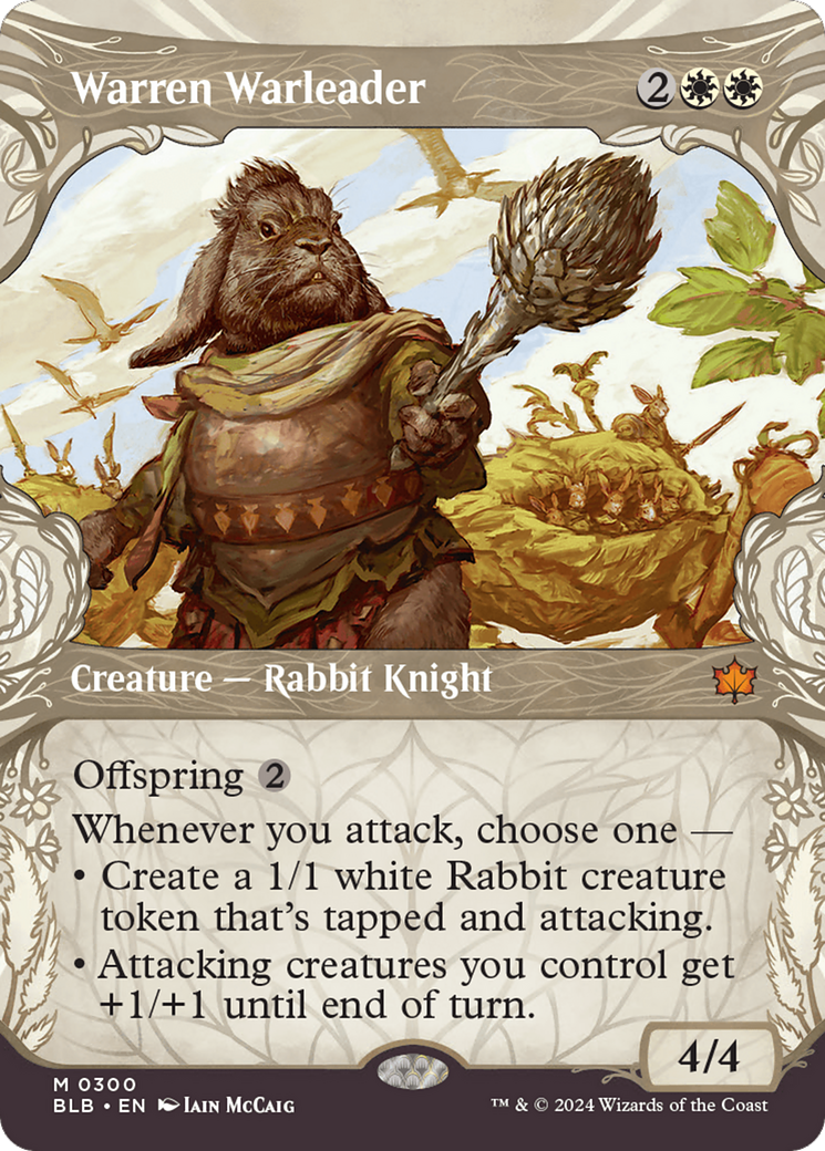 Warren Warleader (Showcase) (BLB-300) - Bloomburrow: (Showcase) (Borderless) Foil