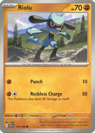 Riolu 113/198 SV01 Scarlet & Violet Base Set - Common