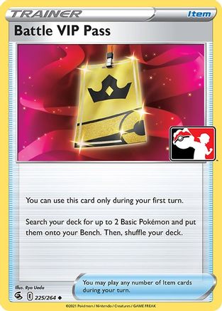 Battle VIP Pass 225/264 - Holofoil Prize Pack Series Cards - Uncommon