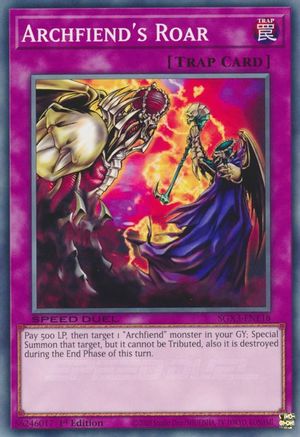 Archfiend's Roar (SGX3-ENE18) - Speed Duel GX: Duelists of Shadows 1st Edition